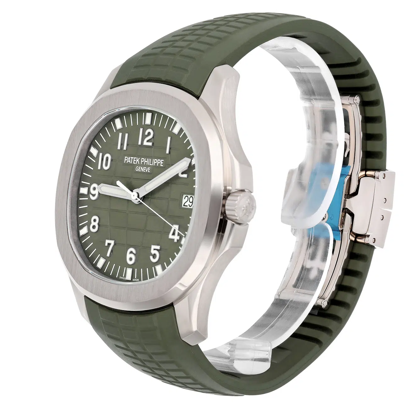 Patek Philippe Aquanaut 5168G-010 Khaki green embossed Dial White Gold Watch – image 6