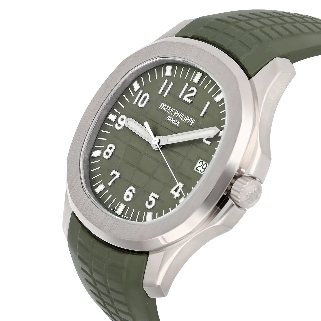 Patek Philippe Aquanaut 5168G-010 Khaki green embossed Dial White Gold Watch – image 7