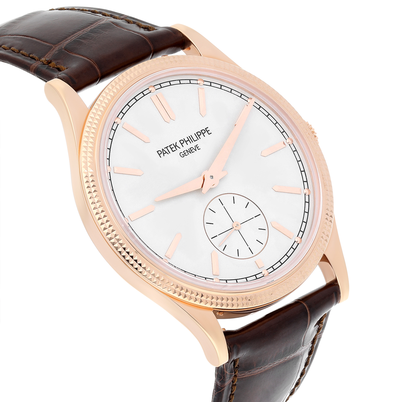 Patek Philippe Calatrava 6119R-001 Silvery Grained Dial Rose Gold Watch