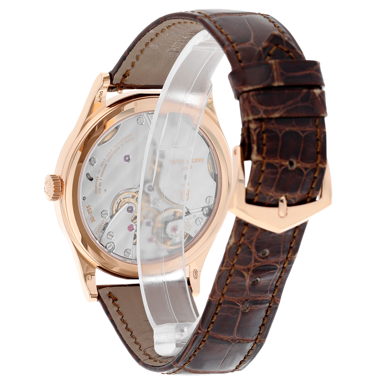 Patek Philippe Calatrava 6119R-001 Silvery Grained Dial Rose Gold Watch