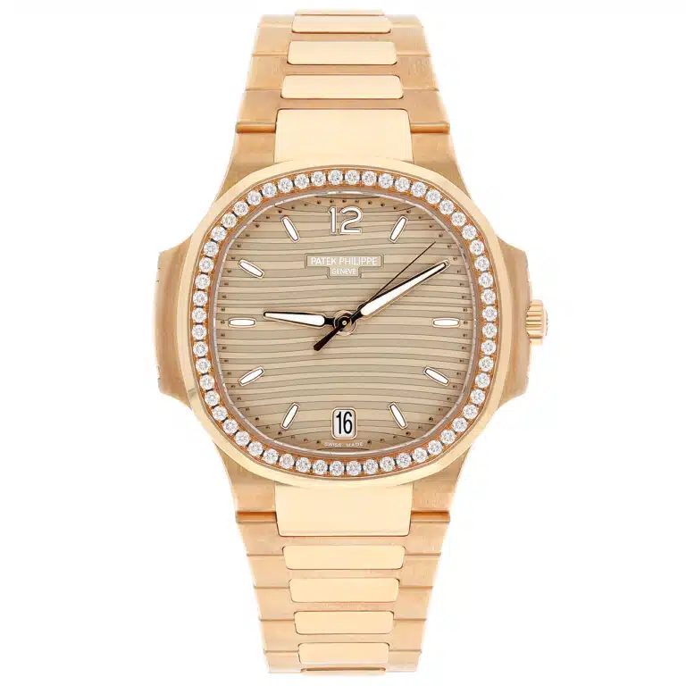 Patek Philippe Nautilus 7118/1200R-010 rose gold watch, dial detail