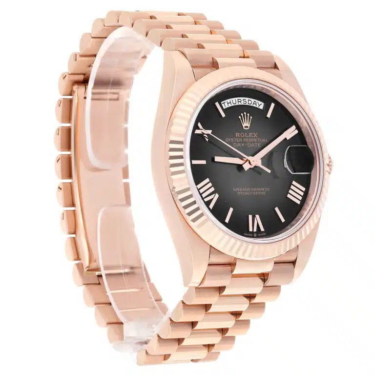 Rolex Day Date 228235-0055 “Oscars” Slate Ombré dial Dial Fluted Bezel 18k Rose Gold Watch – image 5