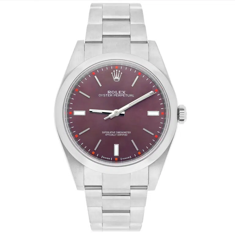 Rolex Oyster Perpetual 114300-0002 39mm Red Grape Dial Steel Men's Watch - 2015 – image 2