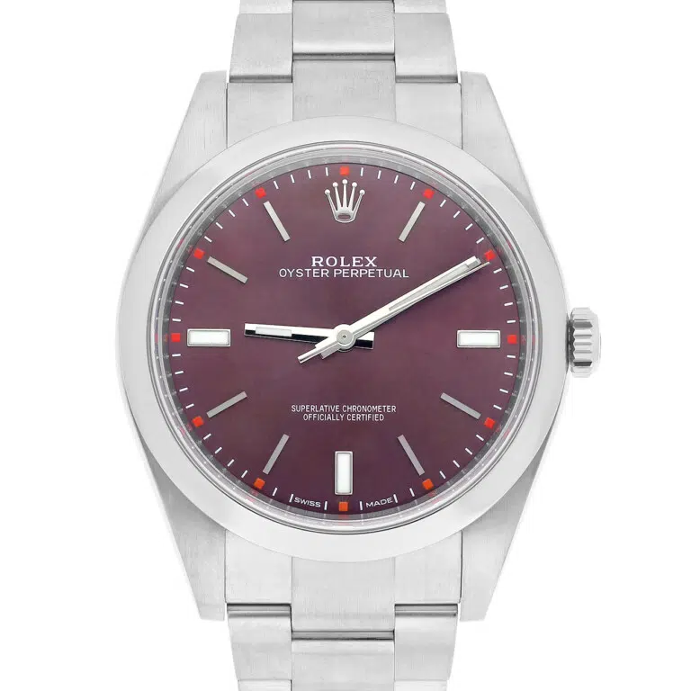 Rolex Oyster Perpetual 114300-0002 39mm Red Grape Dial Steel Men's Watch - 2015 – image 3