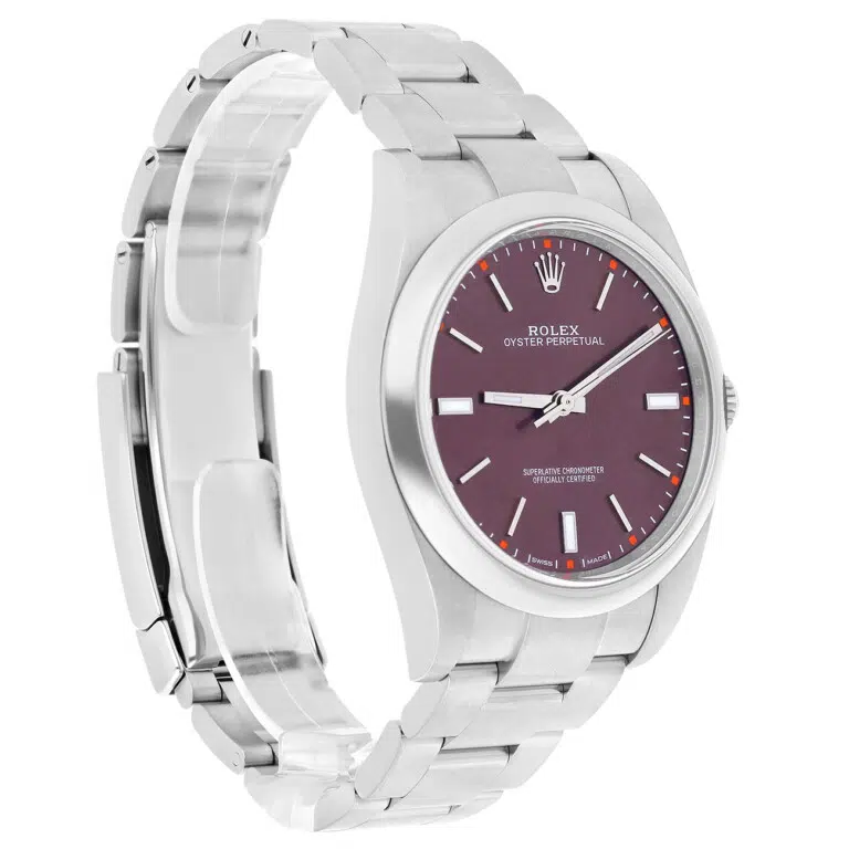 Rolex Oyster Perpetual 114300-0002 39mm Red Grape Dial Steel Men's Watch - 2015 – image 4