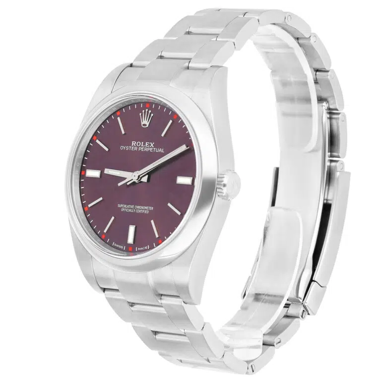 Rolex Oyster Perpetual 114300-0002 39mm Red Grape Dial Steel Men's Watch - 2015 – image 6