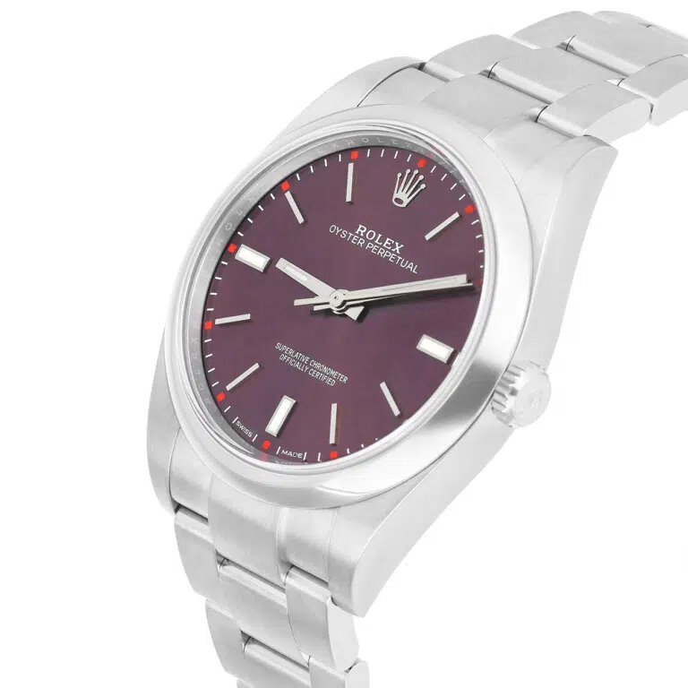 Rolex Oyster Perpetual 114300-0002 39mm Red Grape Dial Steel Men's Watch - 2015 – image 7