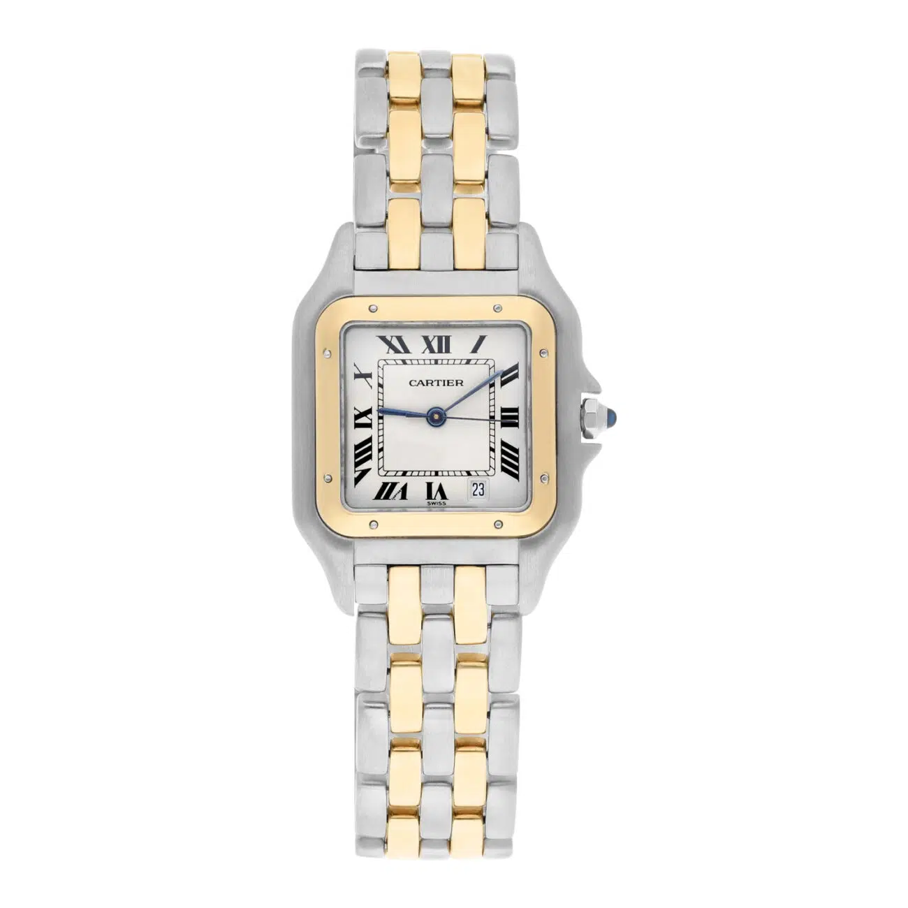 Cartier Panthère W25028B8 Silver Dial 18k Yellow Gold And Stainless Steel Watch
