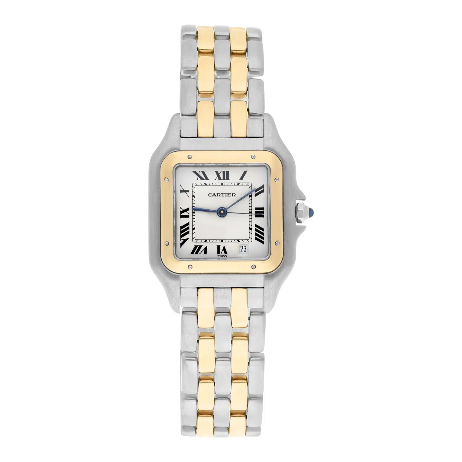 Cartier Panthère W25028B8 Silver Dial 18k Yellow Gold And Stainless Steel Watch