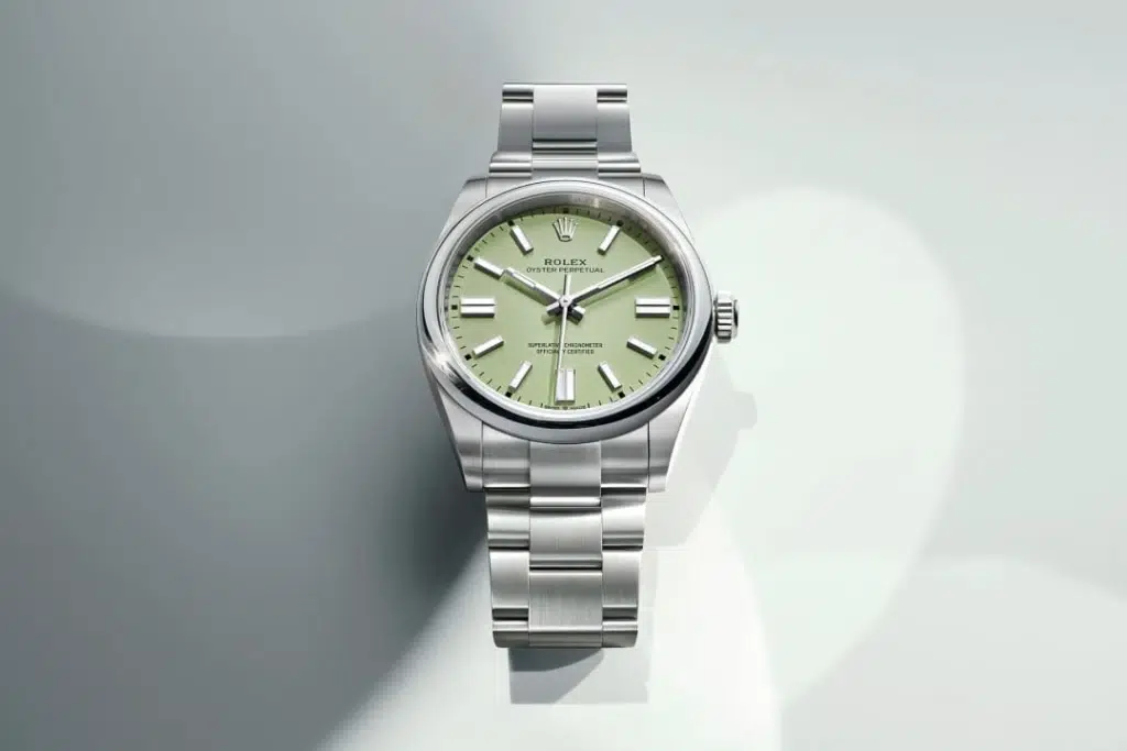 Elegant Rolex watch with green dial