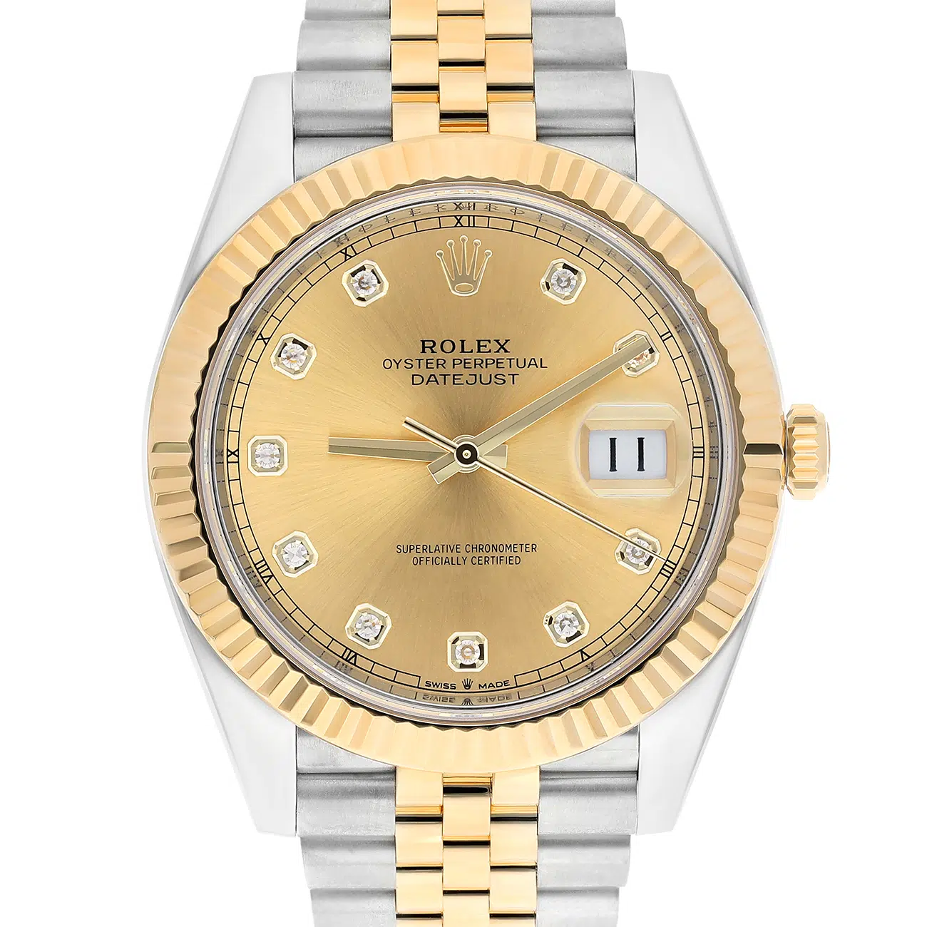Rolex Datejust 41MM 126333-0012  Fluted Bezel Champagne Diamond Dial Jubilee Two Tone Watch 2016 – image 2