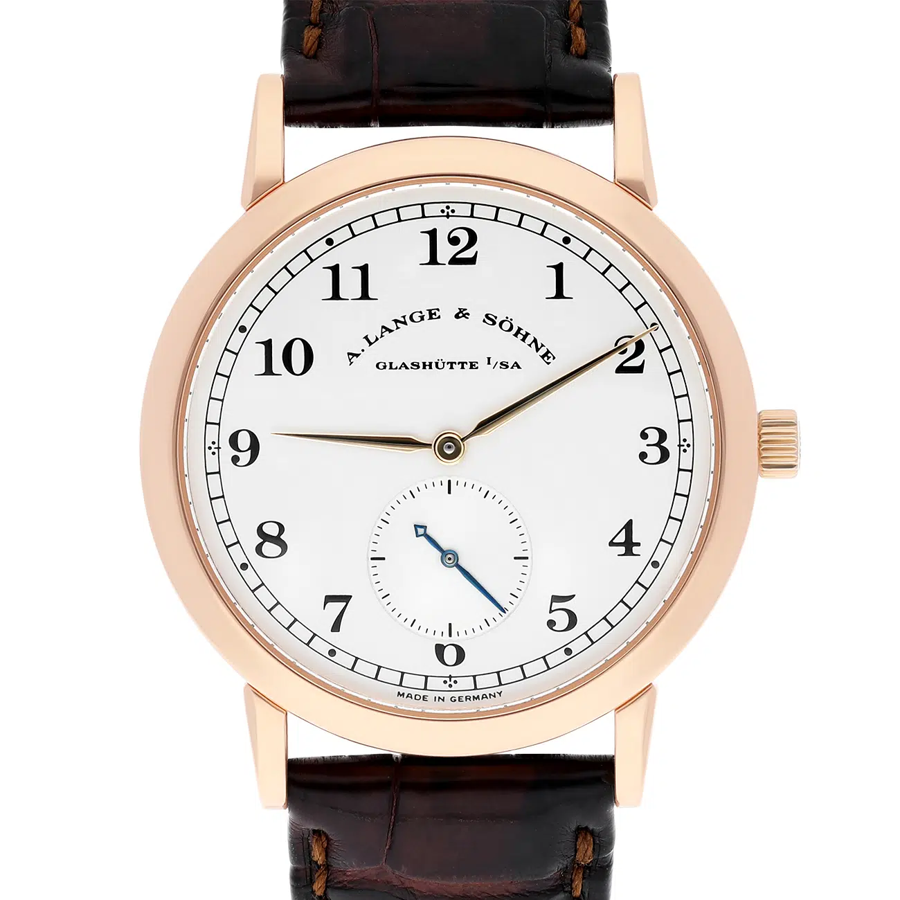 A. Lange & Söhne 206.032 / LSLS2064AD Argenté Dial Black Leather 18K Pink gold Watch – image 2