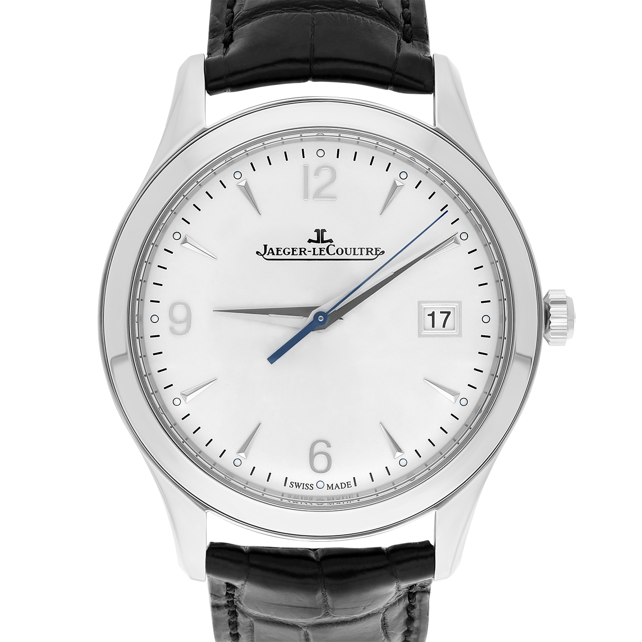 Jaeger-LeCoultre Master Control Date 176.8.40.S Q1548420 Silver Dial New Leather Strap Stainless Steel Watch