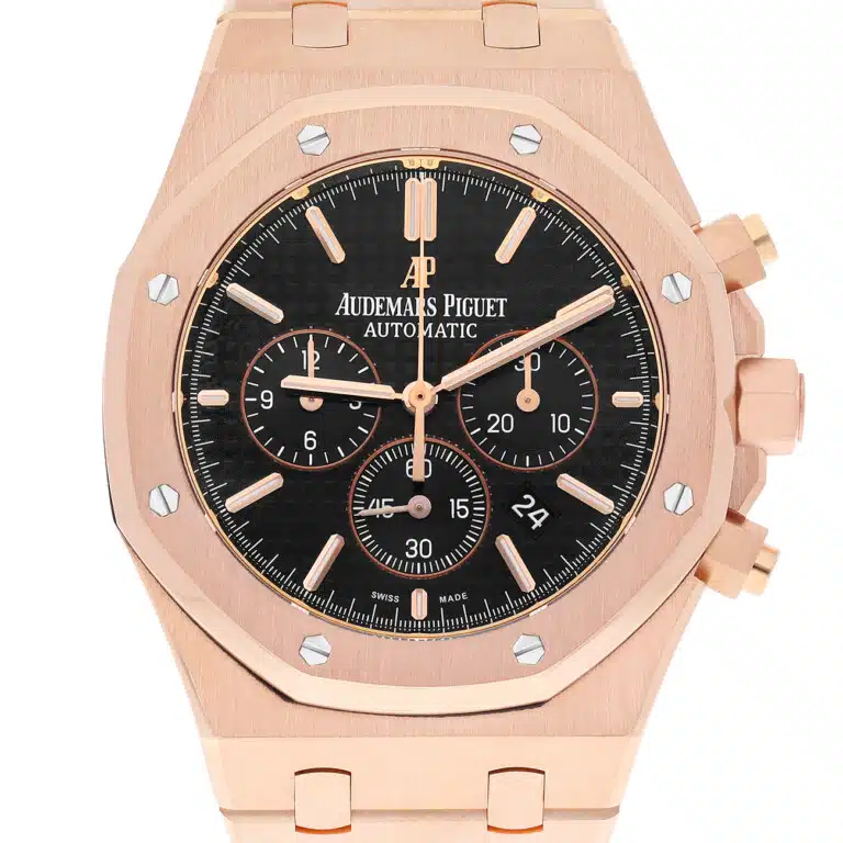 Audemars Piguet Royal Oak 26320OR.OO.1220OR.01 Black Chronograph Dial Rose Gold Black Mens Watch – image 2