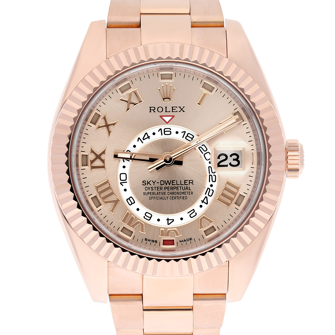 Rolex Sky-Dweller 326935 42mm Sundust Roman Dial Oyster Rose Gold Watch 2018