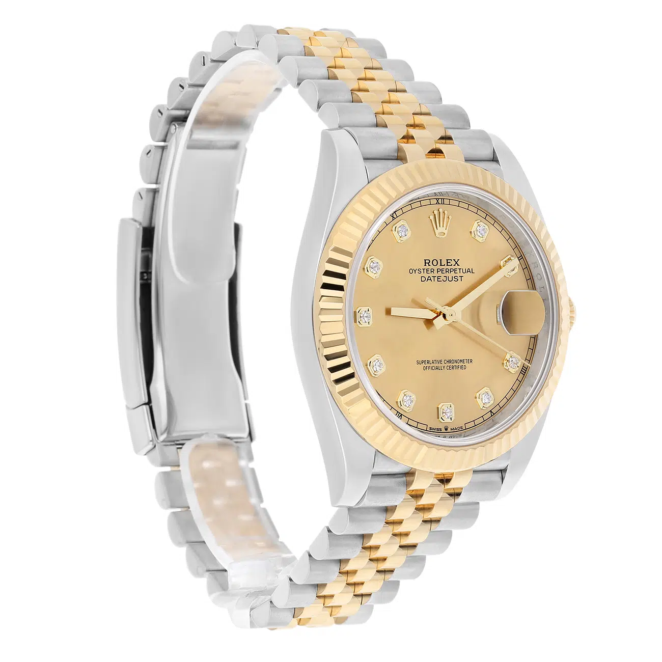 Rolex Datejust 41MM 126333-0012  Fluted Bezel Champagne Diamond Dial Jubilee Two Tone Watch 2016 – image 3