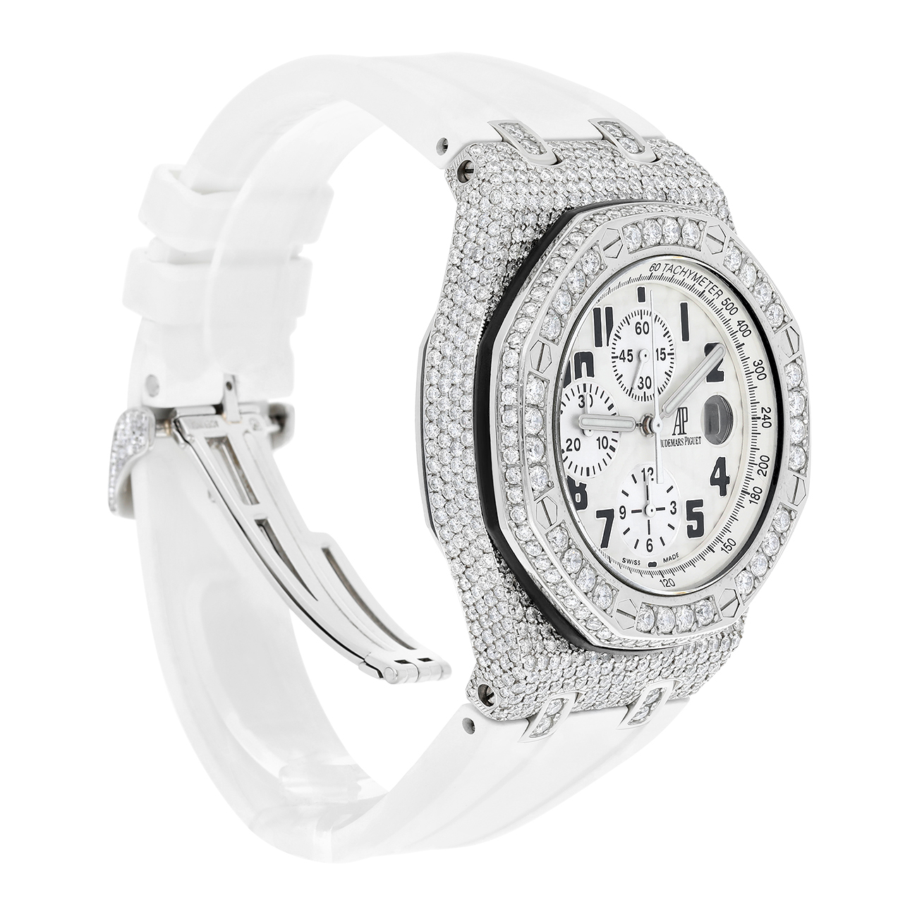 Audemars Piguet Royal Oak Offshore Chronograph 25940SK.OO.D002CA.02 43mm White Dial Diamond Case Watch