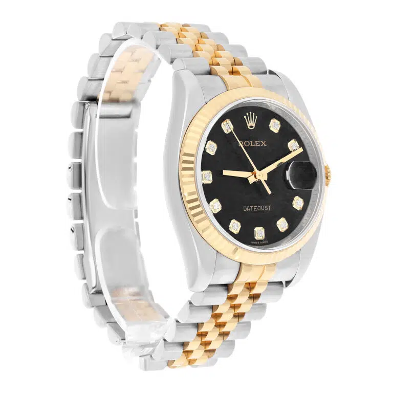 Rolex Datejust 36mm 116233 Fluted Bezel Black Computer Diamond Dial Two Tone Watch – image 3