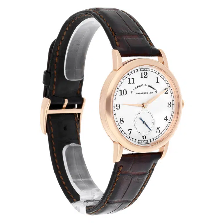 A. Lange & Söhne 206.032 / LSLS2064AD Argenté Dial Black Leather 18K Pink gold Watch – image 3