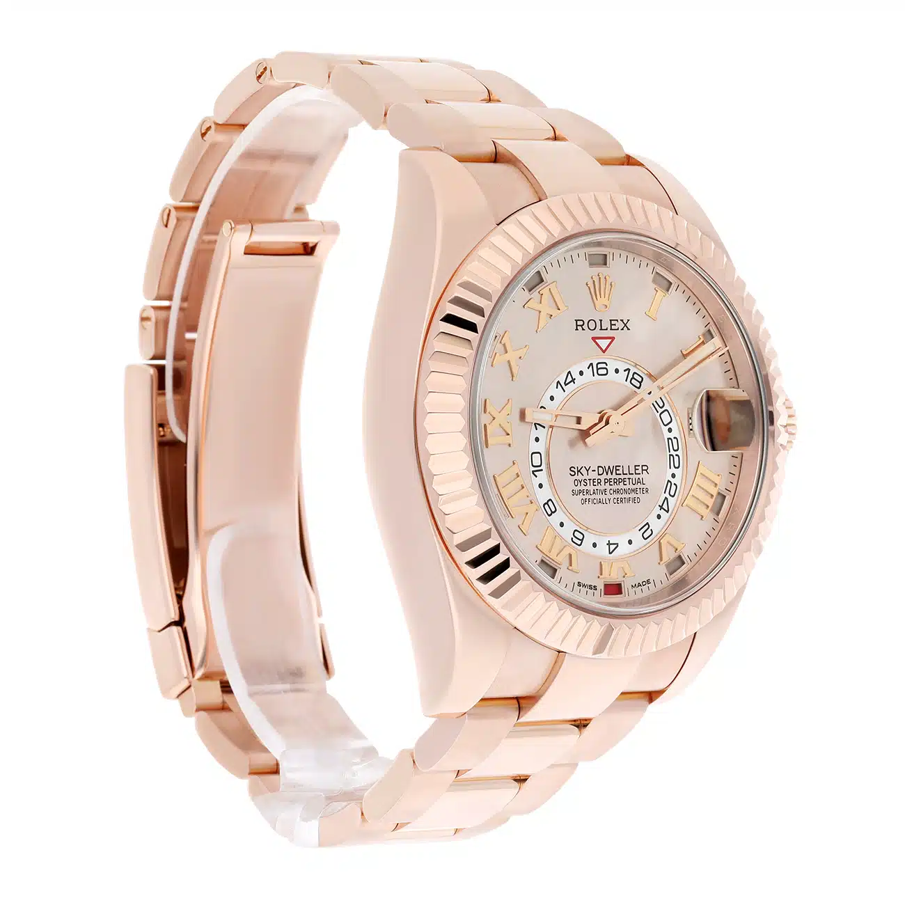 Rolex Sky-Dweller 326935 42mm Sundust Roman Dial Oyster Rose Gold Watch 2018 – image 3