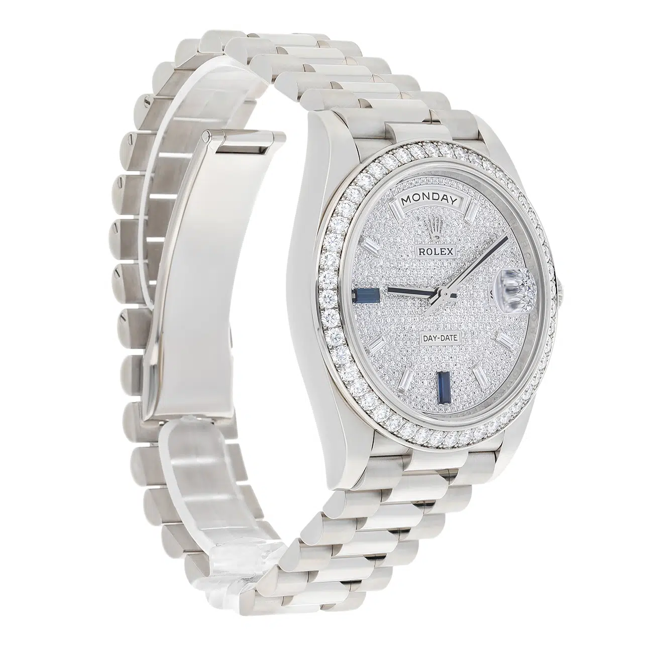 Rolex Day-Date 228349RBR-0036 40mm Diamond Paved Dial President Bracelet 18 kt white gold Watch – image 3