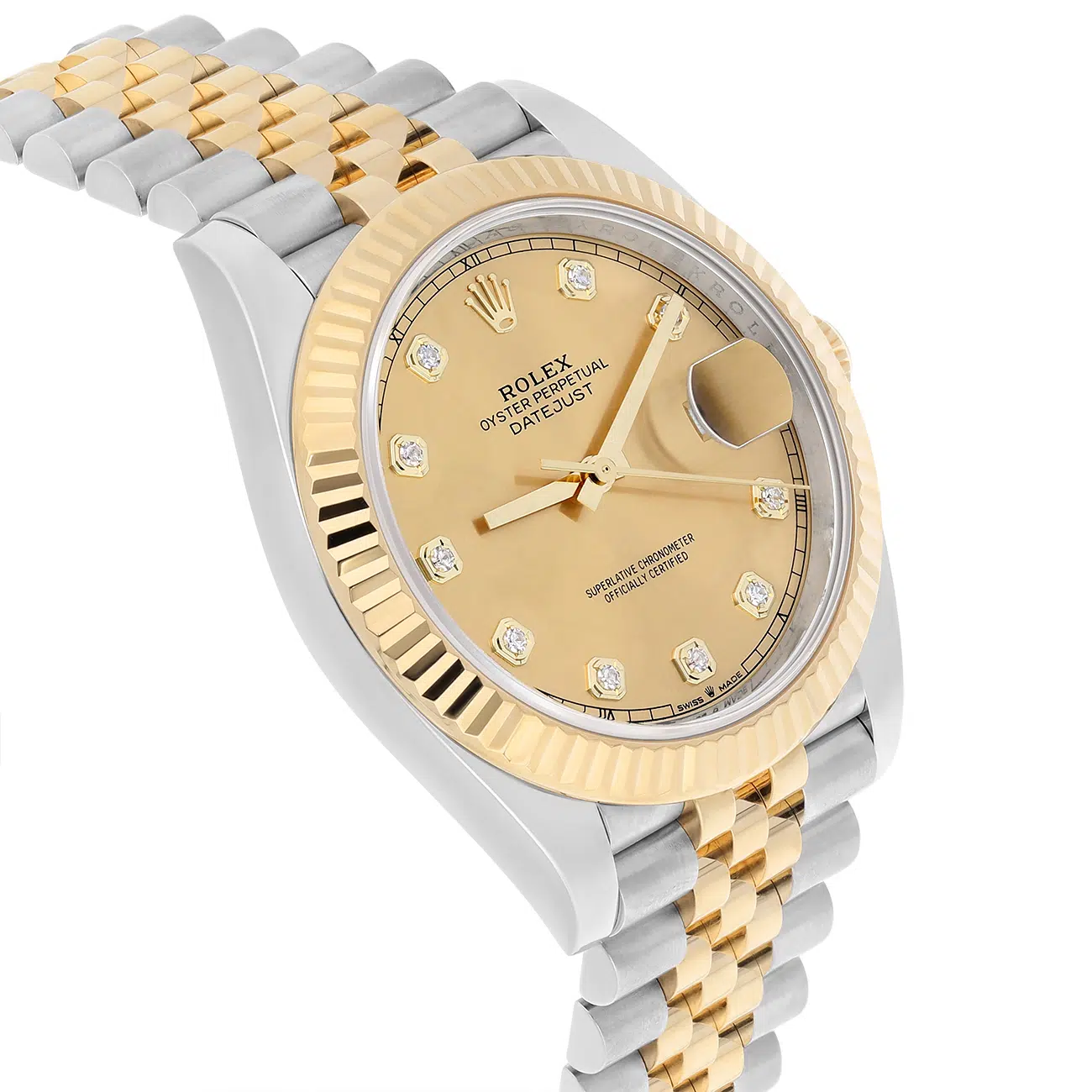 Rolex Datejust 41MM 126333-0012  Fluted Bezel Champagne Diamond Dial Jubilee Two Tone Watch 2016 – image 4