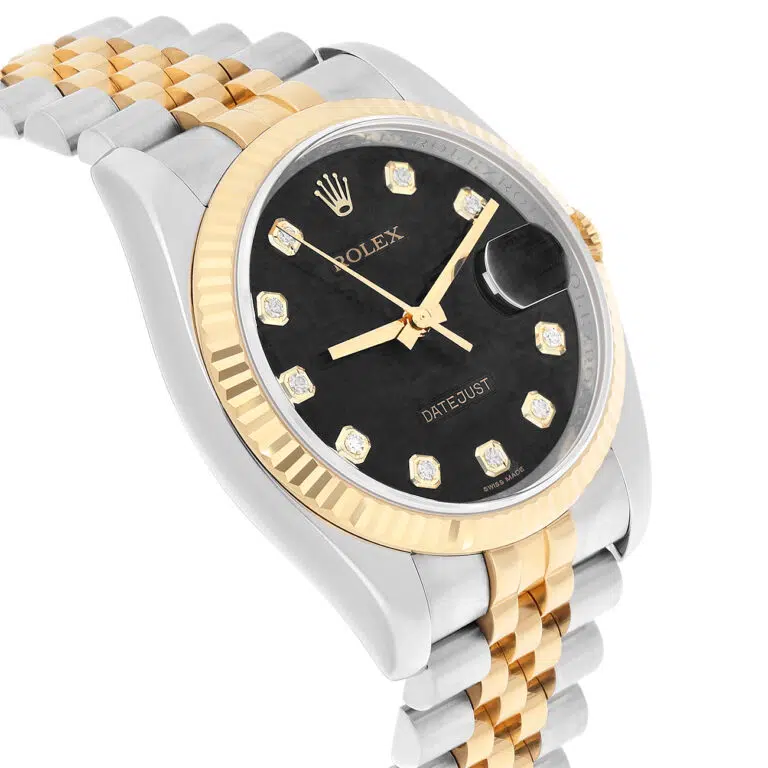 Rolex Datejust 36mm 116233 Fluted Bezel Black Computer Diamond Dial Two Tone Watch – image 4