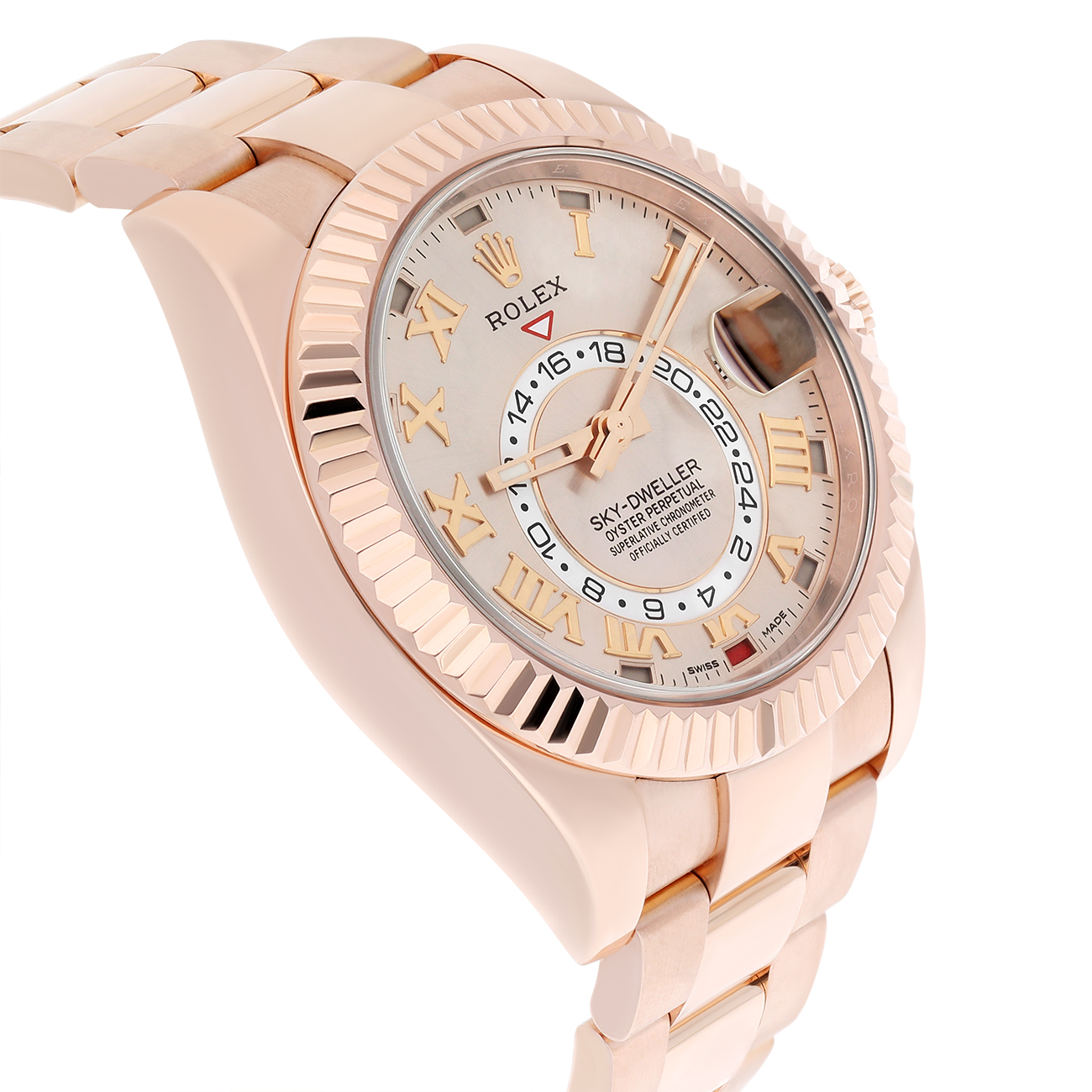 Rolex Sky-Dweller 326935 42mm Sundust Roman Dial Oyster Rose Gold Watch 2018