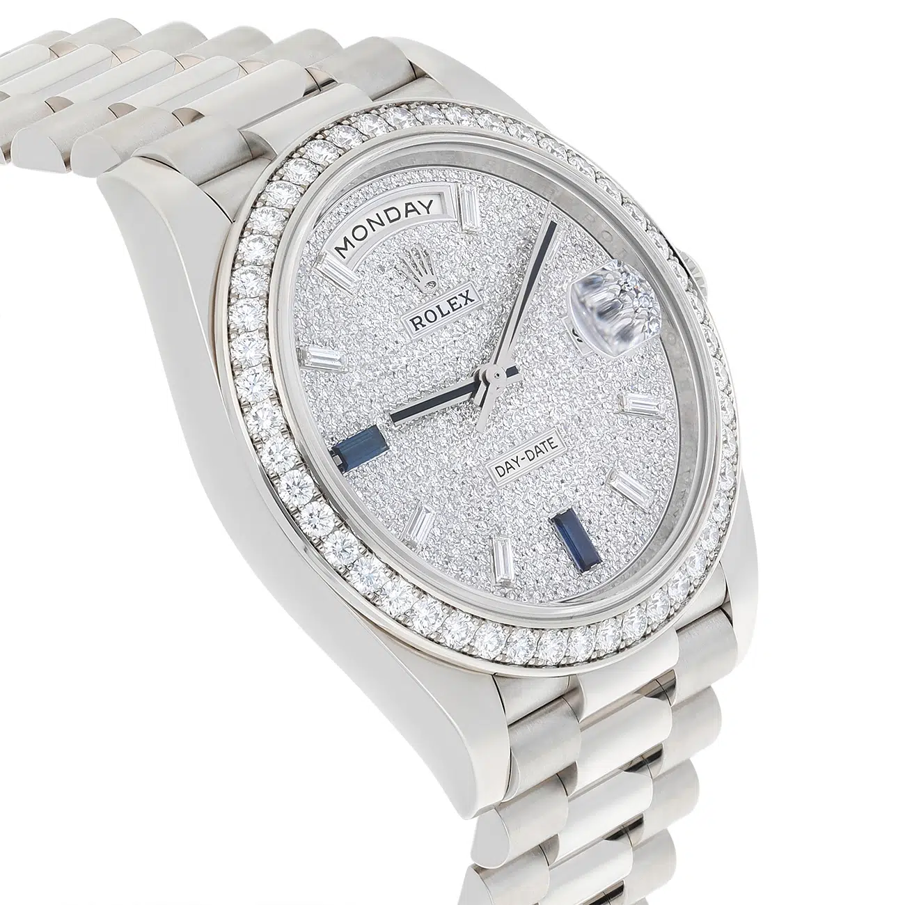 Rolex Day-Date 228349RBR-0036 40mm Diamond Paved Dial President Bracelet 18 kt white gold Watch – image 4