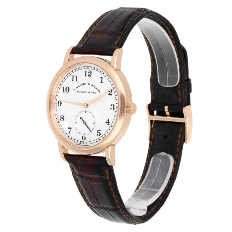 A. Lange & Söhne 206.032 / LSLS2064AD Argenté Dial Black Leather 18K Pink gold Watch – image 5