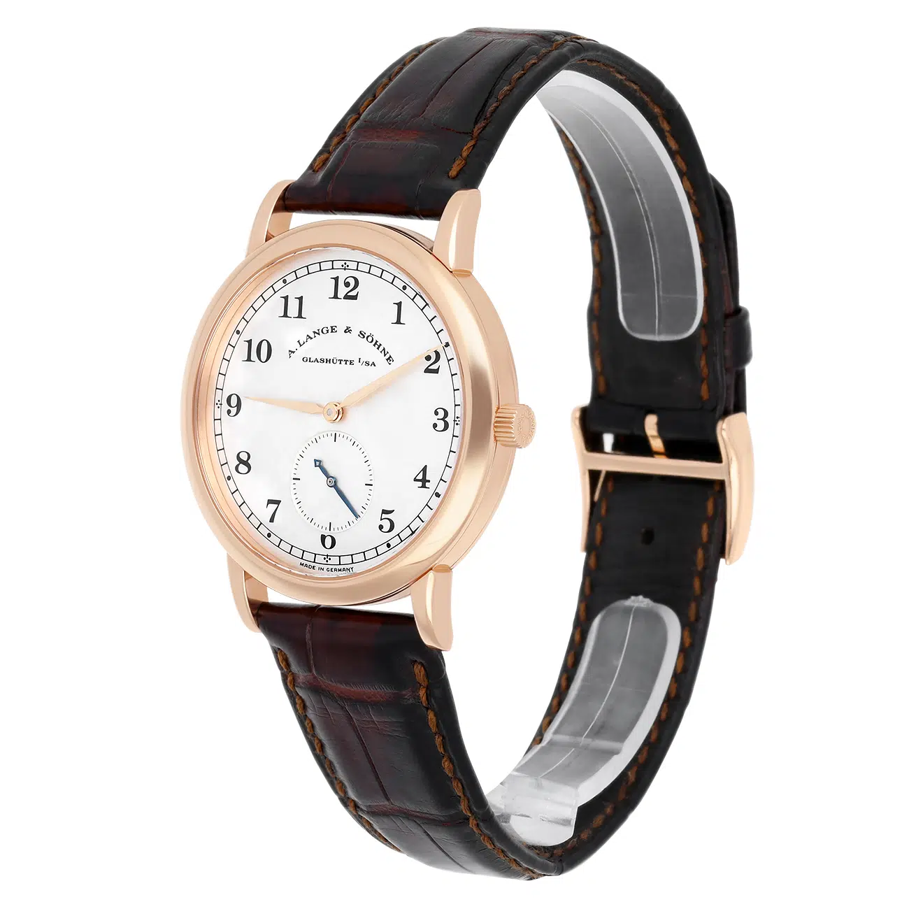 A. Lange & Söhne 206.032 / LSLS2064AD Argenté Dial Black Leather 18K Pink gold Watch – image 5