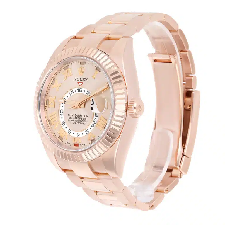 Rolex Sky-Dweller 326935 42mm Sundust Roman Dial Oyster Rose Gold Watch 2018 – image 5