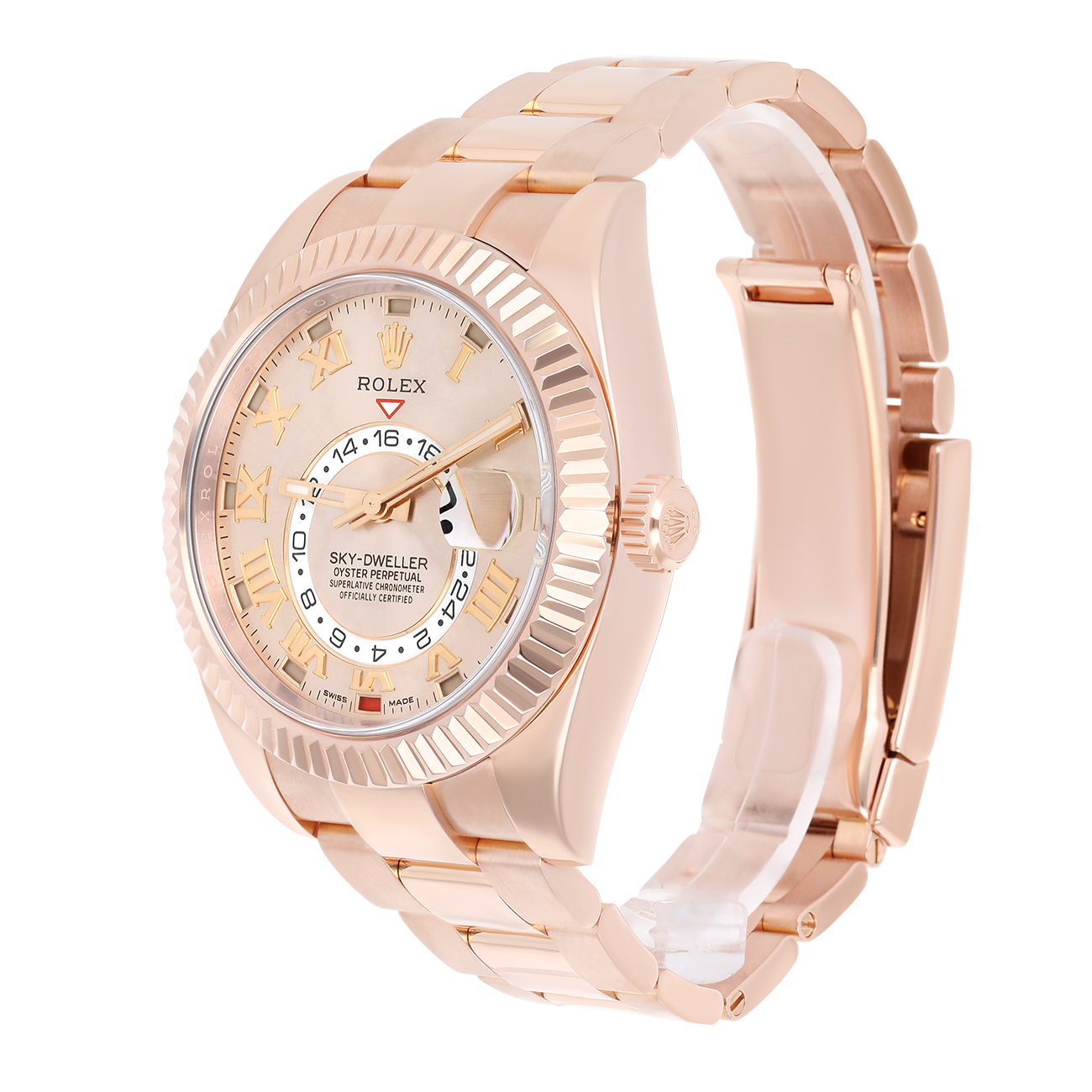 Rolex Sky-Dweller 326935 42mm Sundust Roman Dial Oyster Rose Gold Watch 2018
