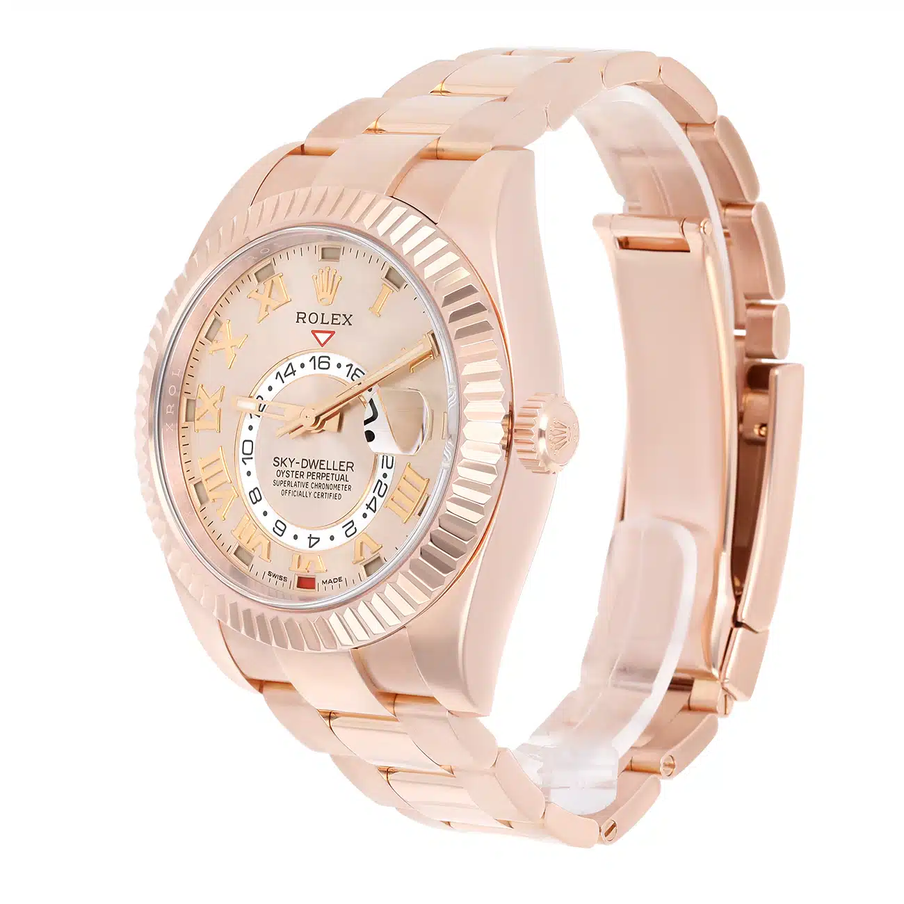 Rolex Sky-Dweller 326935 42mm Sundust Roman Dial Oyster Rose Gold Watch 2018 – image 5
