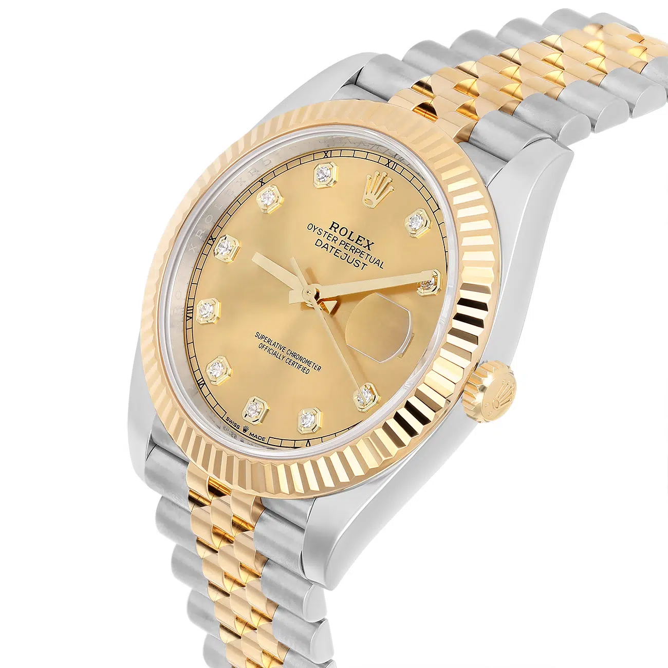 Rolex Datejust 41MM 126333-0012  Fluted Bezel Champagne Diamond Dial Jubilee Two Tone Watch 2016 – image 6