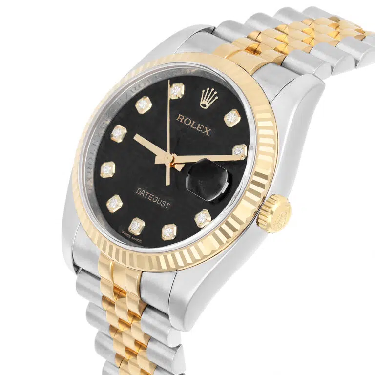 Rolex Datejust 36mm 116233 Fluted Bezel Black Computer Diamond Dial Two Tone Watch – image 6