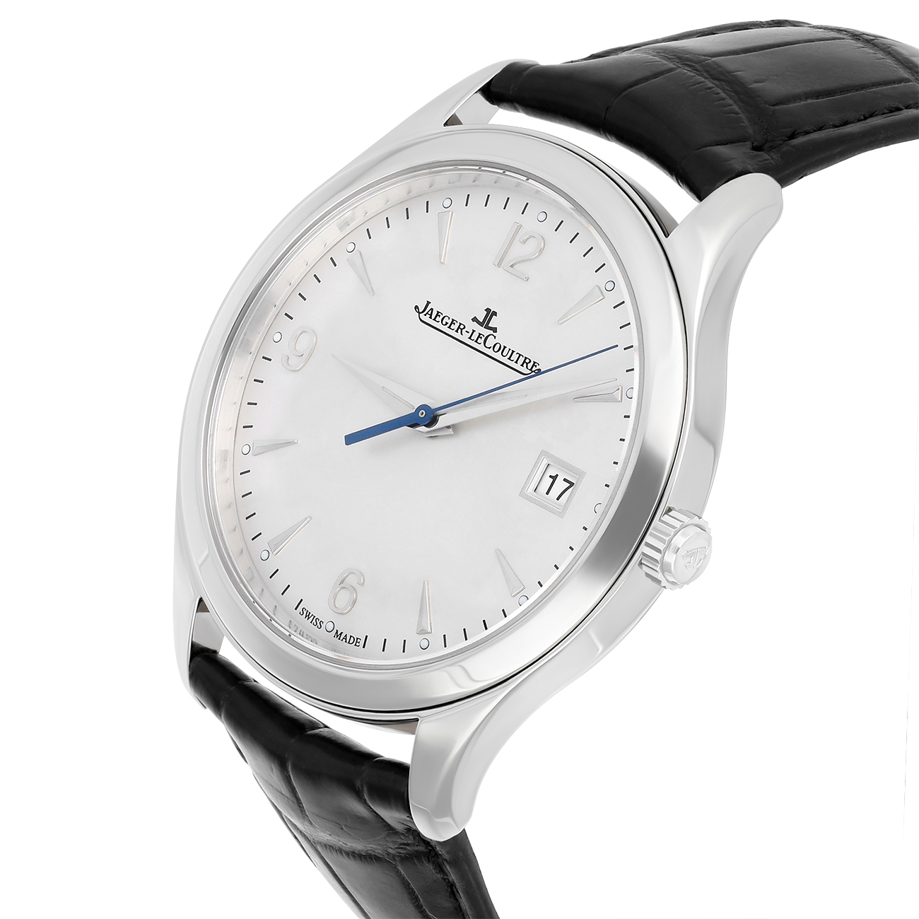 Jaeger-LeCoultre Master Control Date 176.8.40.S Q1548420 Silver Dial New Leather Strap Stainless Steel Watch