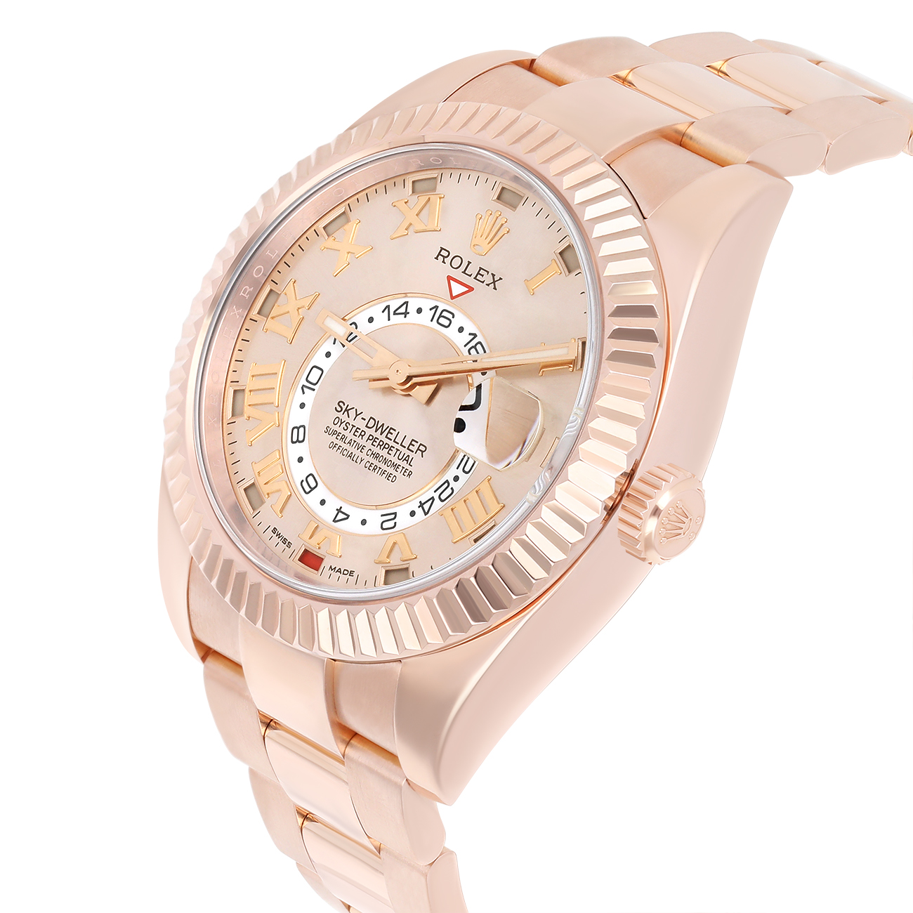 Rolex Sky-Dweller 326935 42mm Sundust Roman Dial Oyster Rose Gold Watch 2018