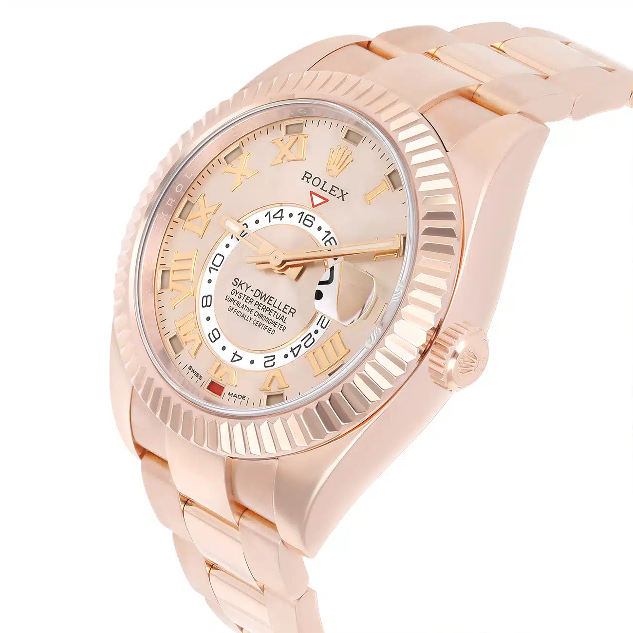 Rolex Sky-Dweller 326935 42mm Sundust Roman Dial Oyster Rose Gold Watch 2018 – image 6