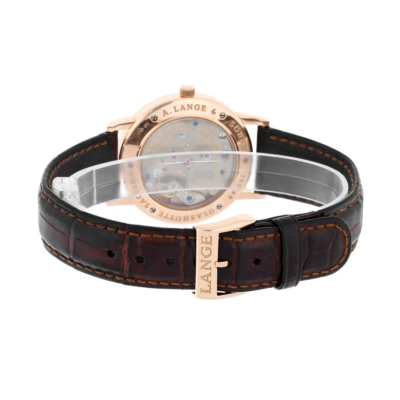 A. Lange & Söhne 206.032 / LSLS2064AD Argenté Dial Black Leather 18K Pink gold Watch – image 7