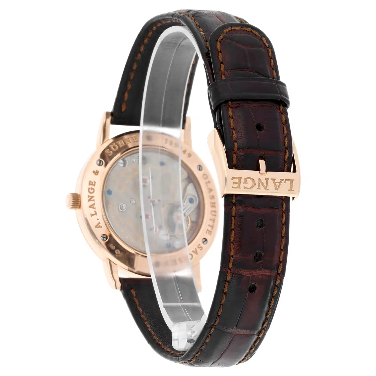 A. Lange & Söhne 206.032 / LSLS2064AD Argenté Dial Black Leather 18K Pink gold Watch – image 8