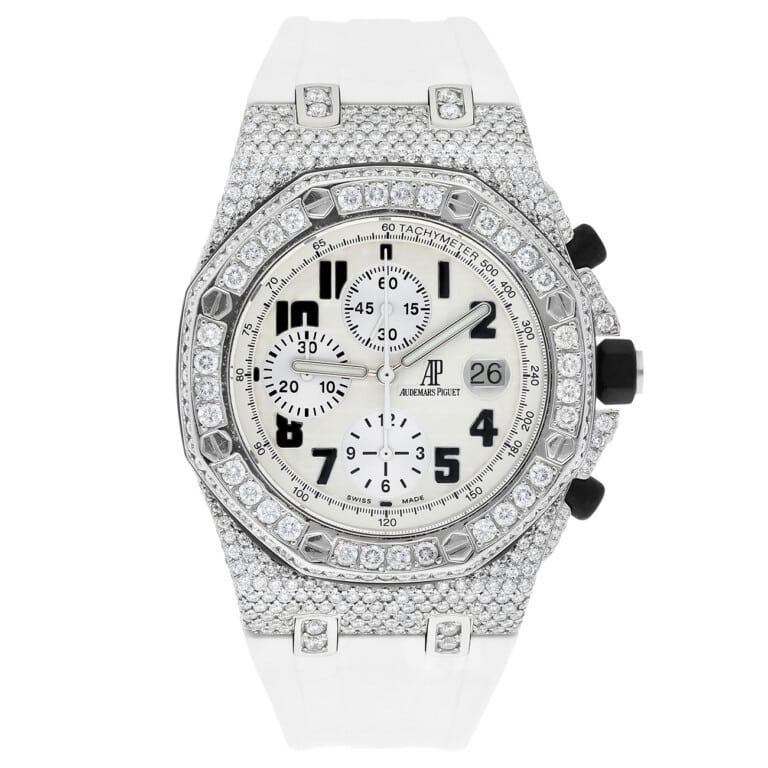 Audemars Piguet Royal Oak Offshore Chronograph 25940SK.OO.D002CA.02 43mm White Dial Diamond Case Watch