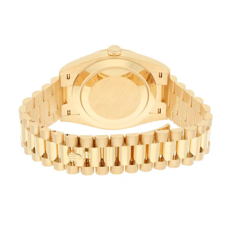 Rolex Day-Date 40 228238-0069 Yellow Gold Fluted Bezel Green Dial Watch – image 8