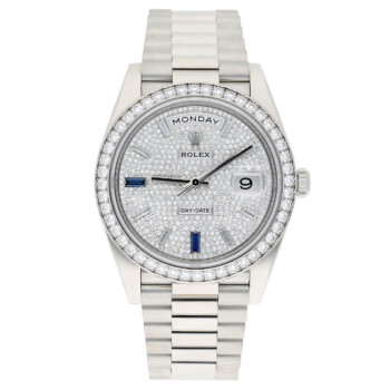 Rolex Day-Date 228349RBR-0036 40mm Diamond Paved Dial President Bracelet 18 kt white gold Watch