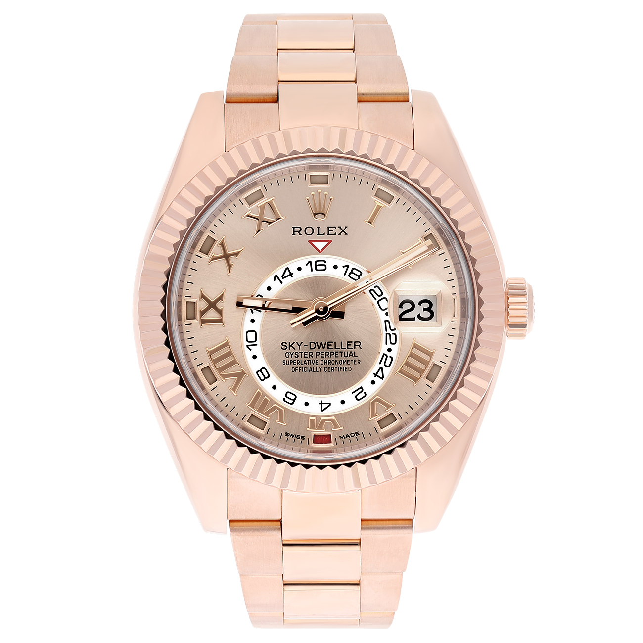 Rolex Sky-Dweller 326935 42mm Sundust Roman Dial Oyster Rose Gold Watch 2018