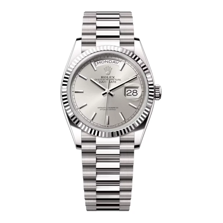 Rolex Day-Date 128239-0005 White Gold Silver Dial