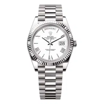 Rolex Day-Date 40mm 228239-0046 White Gold Watch White Roman Dial 2024