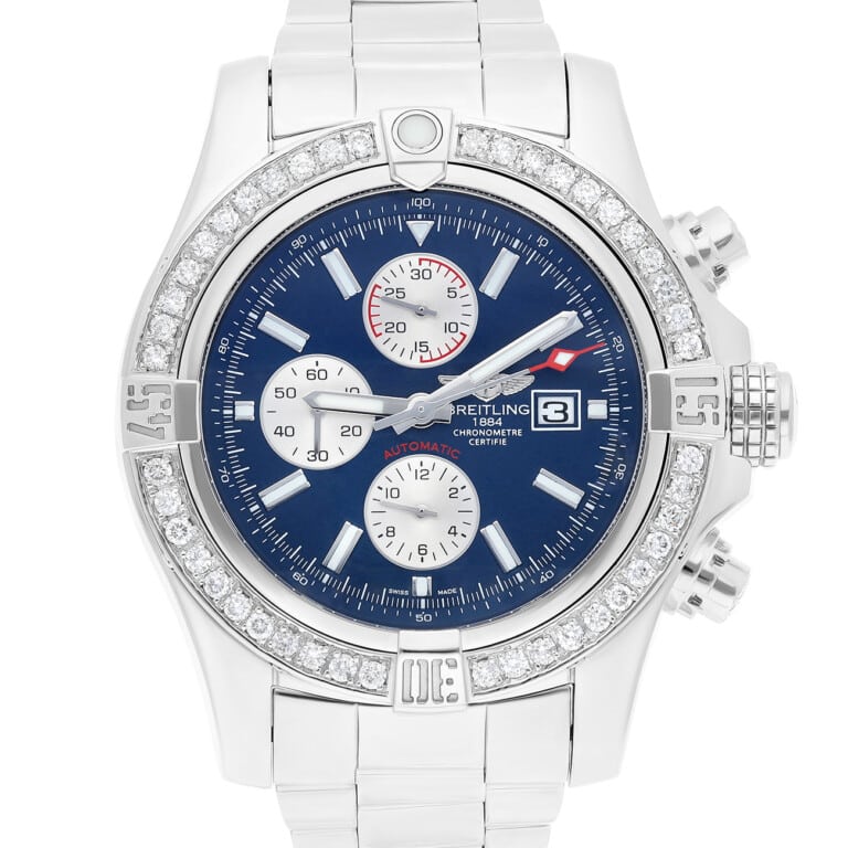 Breitling Breitling Super Avenger II A13371111C1A1 Blue Dial Diamond Bezel Stainless Steel Watch – alternate view