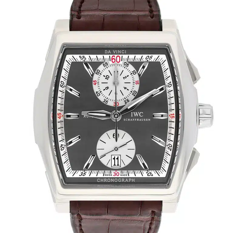 IWC Da Vinci  IW3764-01 43.10mm Chronograph Grey Dial Leather Strap White Gold Watch - 2008 – image 2