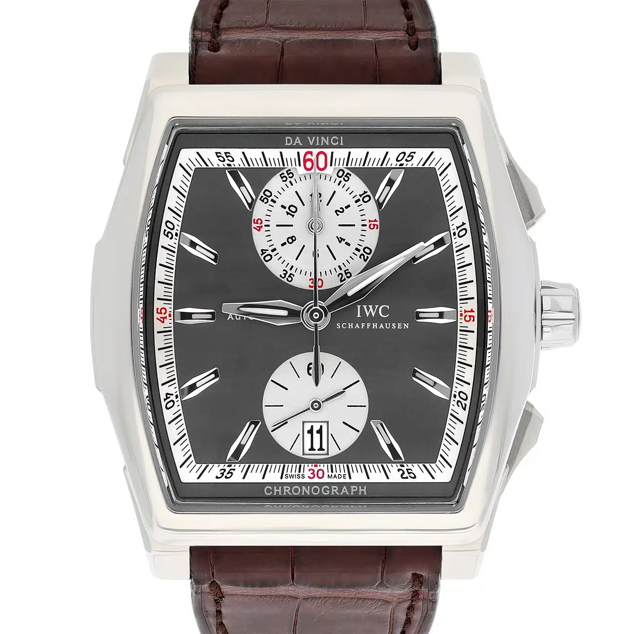 IWC Da Vinci  IW3764-01 43.10mm Chronograph Grey Dial Leather Strap White Gold Watch - 2008 – image 2